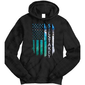 Siesta Key Florida Summer Sunset American Flag Patriotic Tie Dye Hoodie