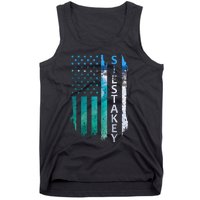 Siesta Key Florida Summer Sunset American Flag Patriotic Tank Top