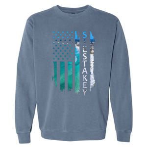 Siesta Key Florida Summer Sunset American Flag Patriotic Garment-Dyed Sweatshirt