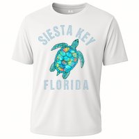 Siesta Key FL Beach Design Sea Turtle Illustration Gift Cooling Performance Crew T-Shirt