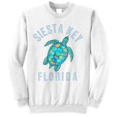 Siesta Key FL Beach Design Sea Turtle Illustration Gift Sweatshirt