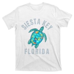 Siesta Key FL Beach Design Sea Turtle Illustration Gift T-Shirt