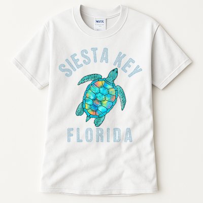Siesta Key FL Beach Design Sea Turtle Illustration Gift Tall T-Shirt