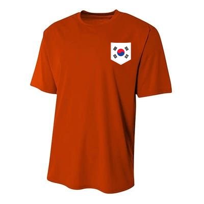 South Korea Flag With Printed South Korean Flag Pocket Performance Sprint T-Shirt