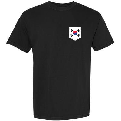 South Korea Flag With Printed South Korean Flag Pocket Garment-Dyed Heavyweight T-Shirt