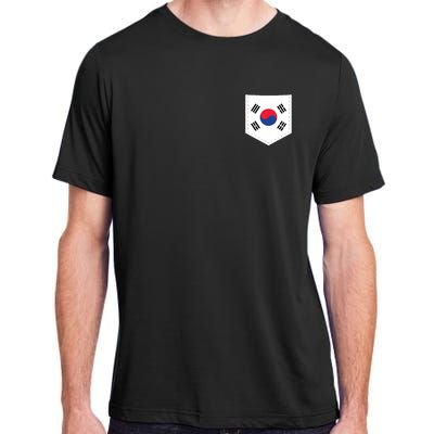 South Korea Flag With Printed South Korean Flag Pocket Adult ChromaSoft Performance T-Shirt