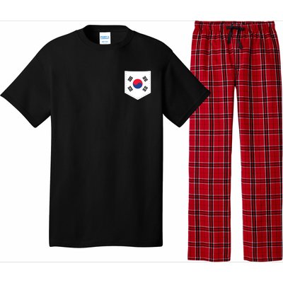 South Korea Flag With Printed South Korean Flag Pocket Pajama Set