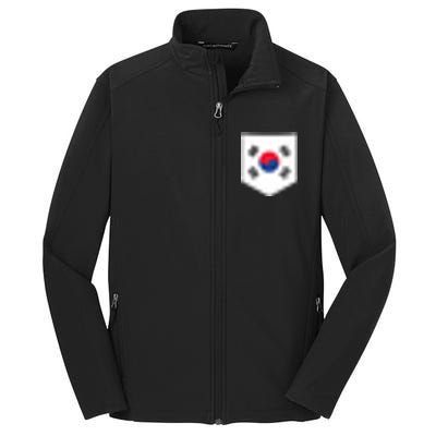 South Korea Flag With Printed South Korean Flag Pocket Core Soft Shell Jacket