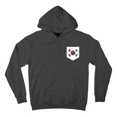 South Korea Flag With Printed South Korean Flag Pocket Hoodie