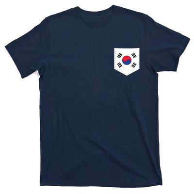 South Korea Flag With Printed South Korean Flag Pocket T-Shirt