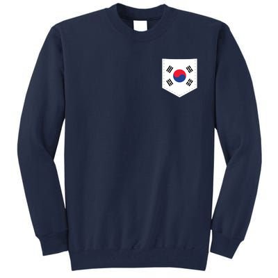 South Korea Flag With Printed South Korean Flag Pocket Tall Sweatshirt