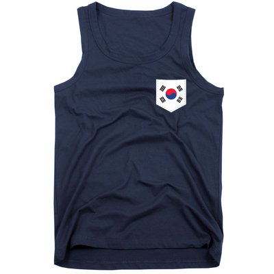 South Korea Flag With Printed South Korean Flag Pocket Tank Top