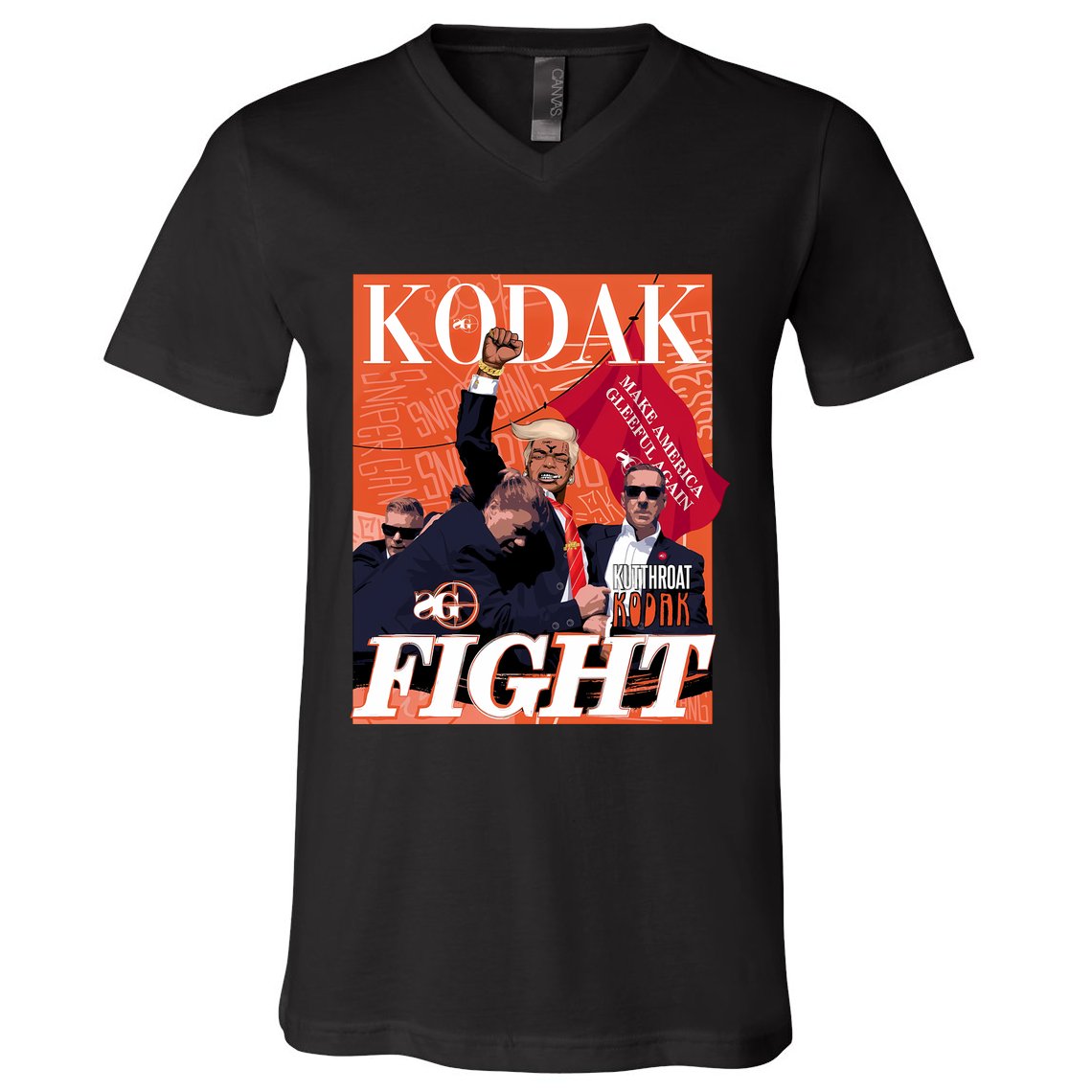 Snipergangapparel Kodak Fight Kutthroat Kodak V-Neck T-Shirt