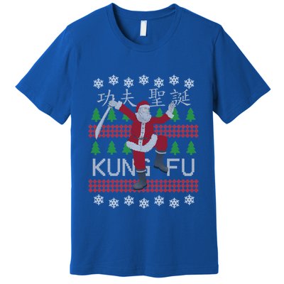 Santa Kung Fu Flick Ugly Christmas Gift Art Kung Fu Santa Gift Premium T-Shirt