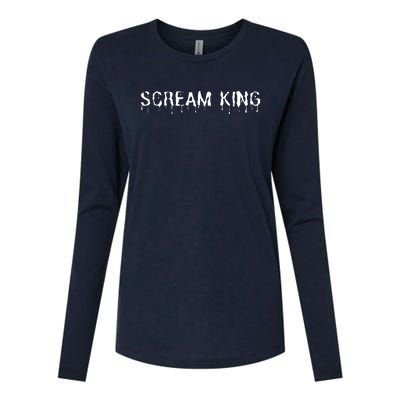 Scream King Funny Halloween Womens Cotton Relaxed Long Sleeve T-Shirt