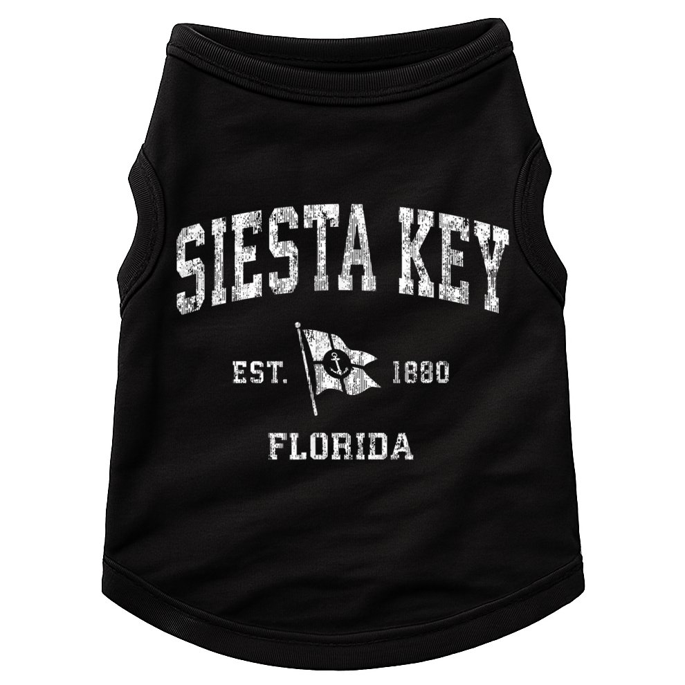 Siesta Key FL Vintage Nautical Boat Anchor Flag Sports Doggie Tank