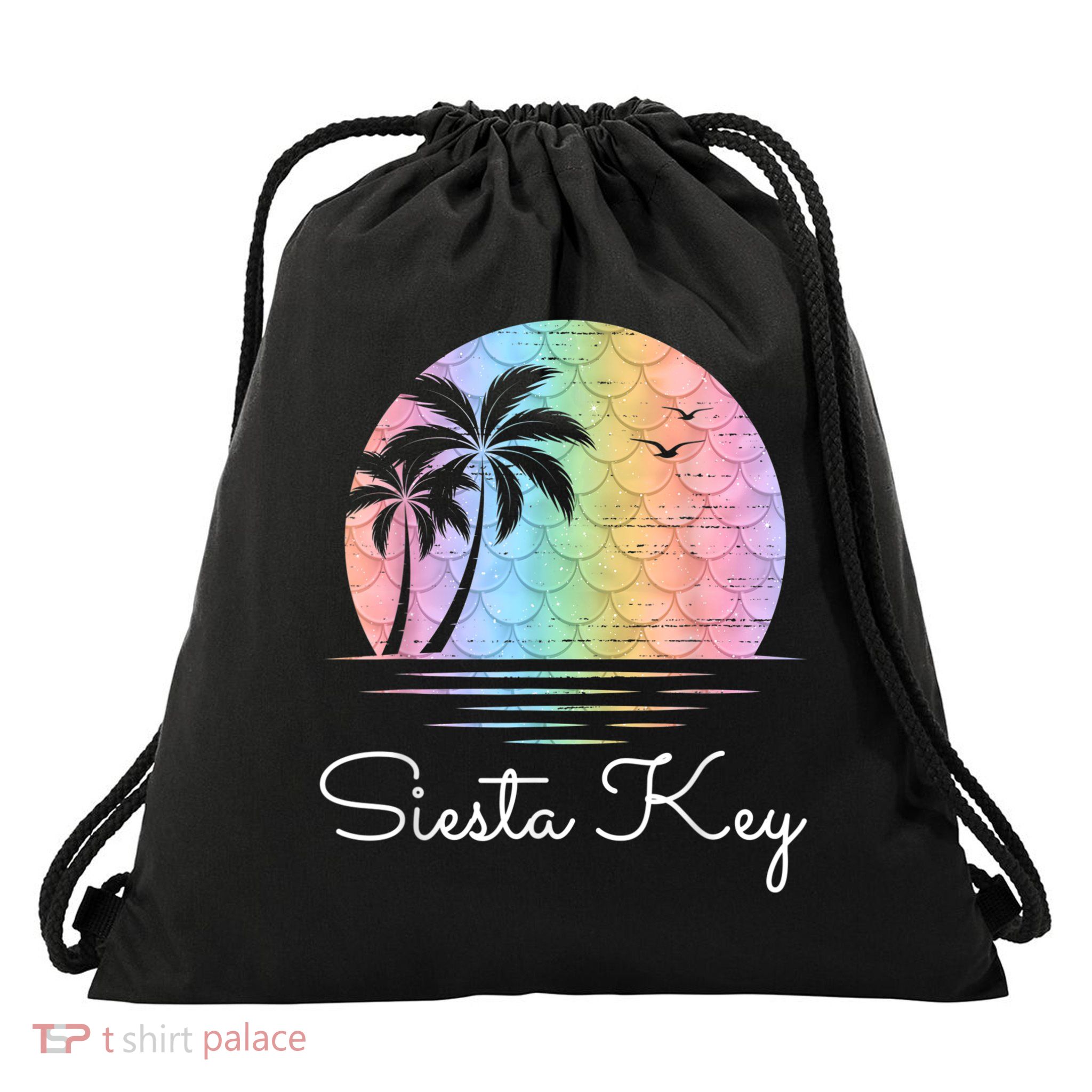Siesta Key Florida Vacation Beach Island Family Group Drawstring Bag