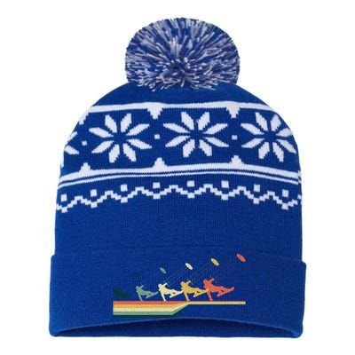 Snow Kiting Funny Gift Vintage Retro Meaningful Gift USA-Made Snowflake Beanie