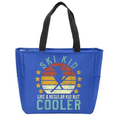 Ski Kids | Funny Young Vintage Skier Skiing Lover Gift Zip Tote Bag