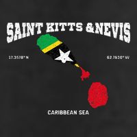 St Kitts Flag And Map St Kitts And Nevis Coordinates Cool Comfort Performance Bucket Hat