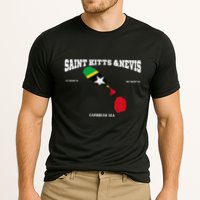 St Kitts Flag And Map St Kitts And Nevis Coordinates Performance Shirt