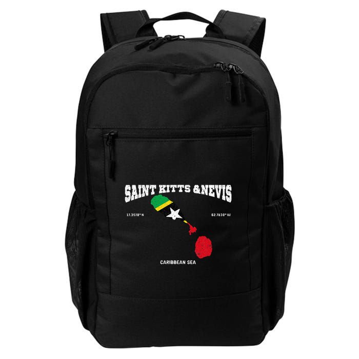 St Kitts Flag And Map St Kitts And Nevis Coordinates Backpack