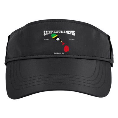 St Kitts Flag And Map St Kitts And Nevis Coordinates Adult Drive Performance Visor