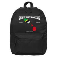 St Kitts Flag And Map St Kitts And Nevis Coordinates 16 in Basic Backpack