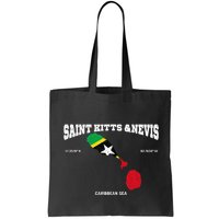 St Kitts Flag And Map St Kitts And Nevis Coordinates Bag