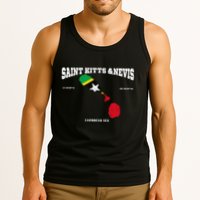 St Kitts Flag And Map St Kitts And Nevis Coordinates Tank Top