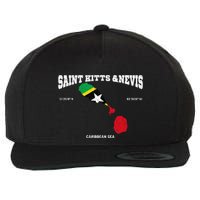 St Kitts Flag And Map St Kitts And Nevis Coordinates Wool Snapback Cap