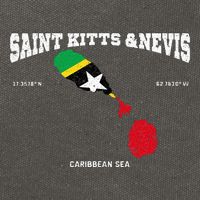 St Kitts Flag And Map St Kitts And Nevis Coordinates Cotton Canvas Backpack