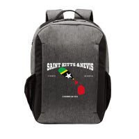 St Kitts Flag And Map St Kitts And Nevis Coordinates Vector Backpack