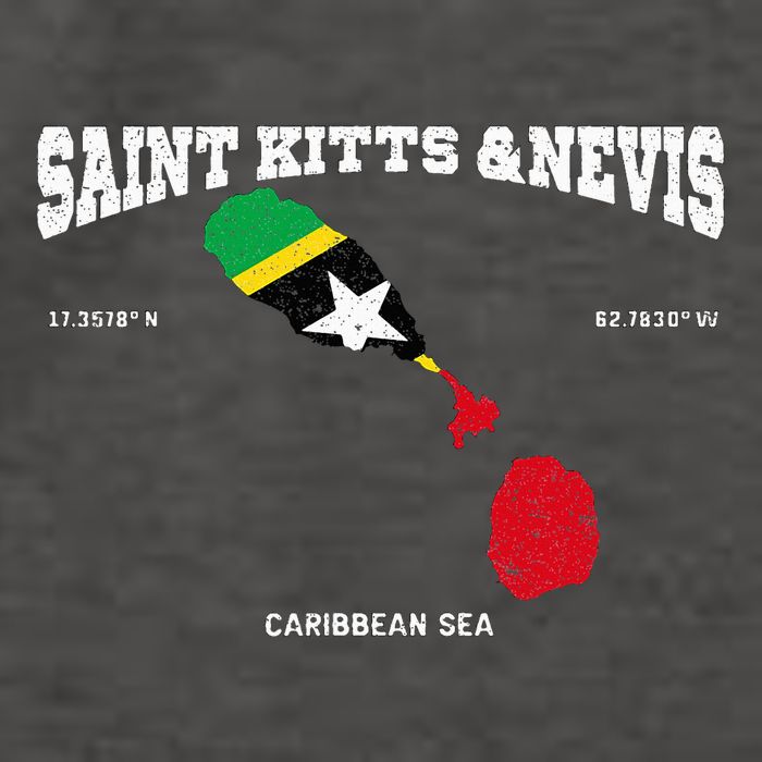 St Kitts Flag And Map St Kitts And Nevis Coordinates Vector Backpack