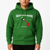St Kitts Flag And Map St Kitts And Nevis Coordinates Hoodie