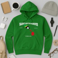 St Kitts Flag And Map St Kitts And Nevis Coordinates Hoodie