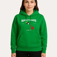 St Kitts Flag And Map St Kitts And Nevis Coordinates Hoodie