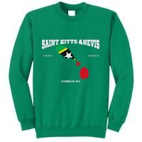 St Kitts Flag And Map St Kitts And Nevis Coordinates Sweatshirt