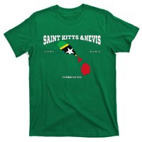 St Kitts Flag And Map St Kitts And Nevis Coordinates T-Shirt