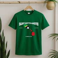 St Kitts Flag And Map St Kitts And Nevis Coordinates T-Shirt