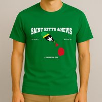 St Kitts Flag And Map St Kitts And Nevis Coordinates T-Shirt