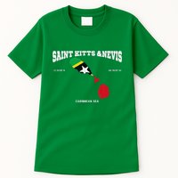 St Kitts Flag And Map St Kitts And Nevis Coordinates Tall T-Shirt