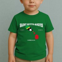 St Kitts Flag And Map St Kitts And Nevis Coordinates Toddler T-Shirt