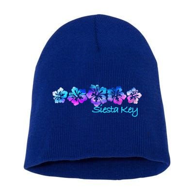 Siesta Key Florida Tropical Flower Great Giftgiftvacation Beach Gift Short Acrylic Beanie