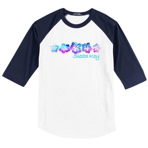 Siesta Key Florida Tropical Flower Great Giftgiftvacation Beach Gift Baseball Sleeve Shirt