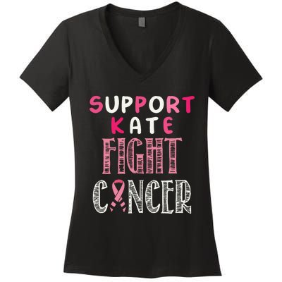 Support Kate Fight Cancer Kate Middleton Women's V-Neck T-Shirt