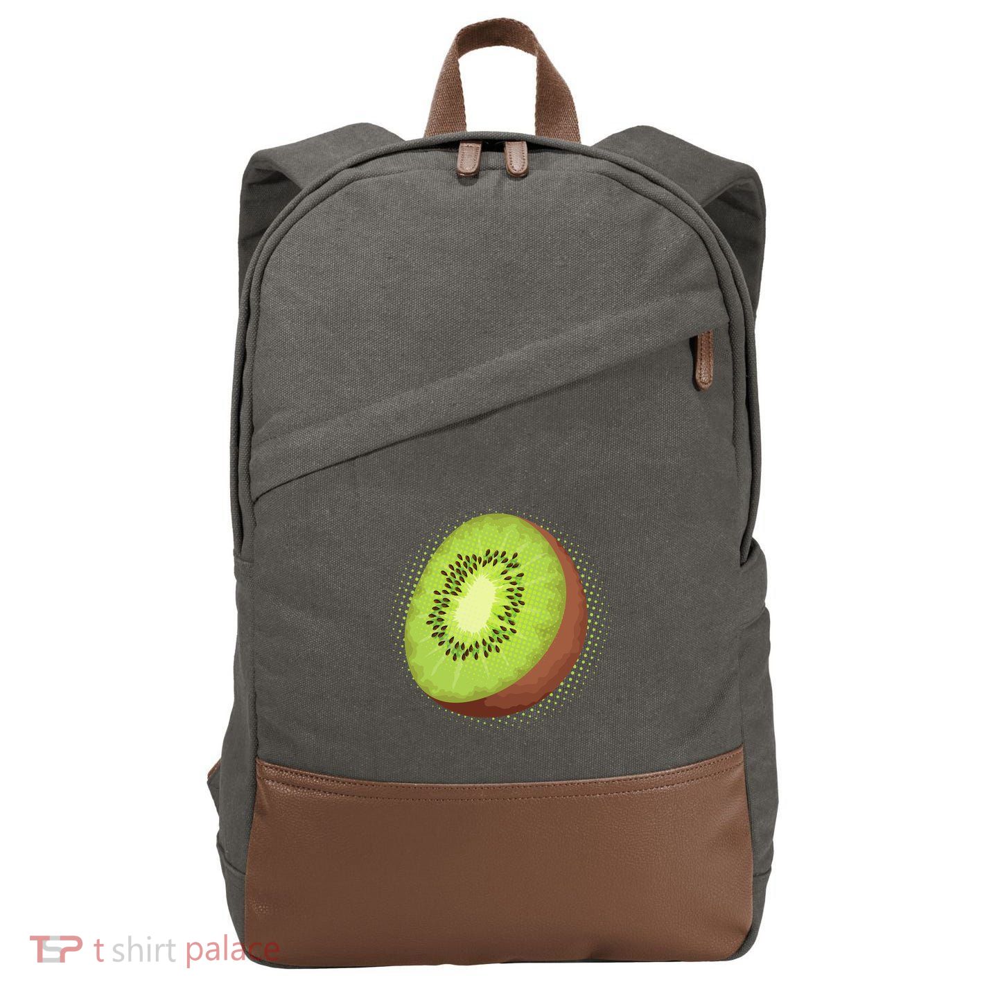 Summer Kiwi Fruit Cotton Canvas Backpack