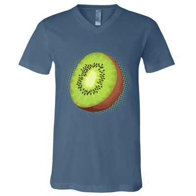 Summer Kiwi Fruit V-Neck T-Shirt
