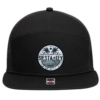 Siesta Key Florida Siesta Beach Fl Beaches Great Gift 7 Panel Mesh Trucker Snapback Hat