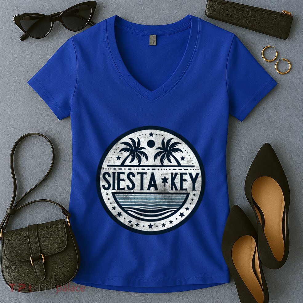 Siesta Key Florida Siesta Beach Fl Beaches Great Gift Women's V-Neck T-Shirt